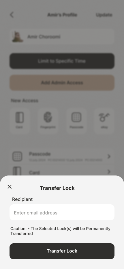 Transfer Lock Email